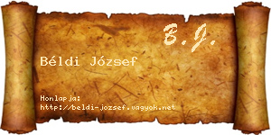 Béldi József névjegykártya